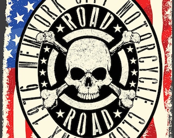 New York City Motorcycle Club - Large Cotton Tea Towel