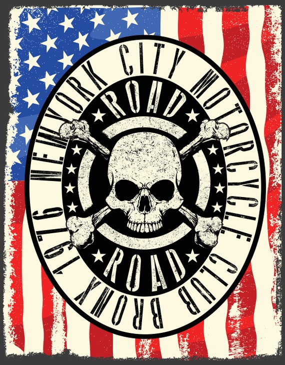 New York City Motorcycle Club - Large Cotton Tea Towel