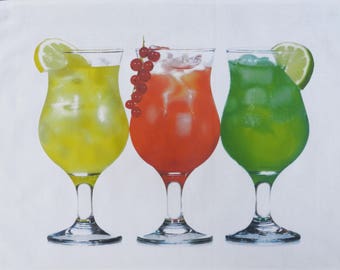 The Cocktail Hour - Large Cotton Tea Towel