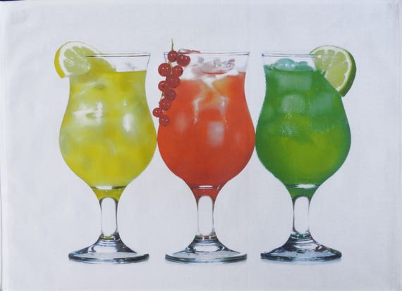 The Cocktail Hour - Large Cotton Tea Towel