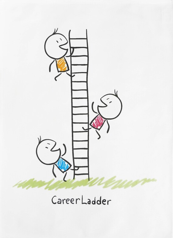 The Career Ladder- Large Cotton Tea Towel