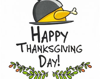 Happy ThanksgivingDay Large Cotton Tea Towel