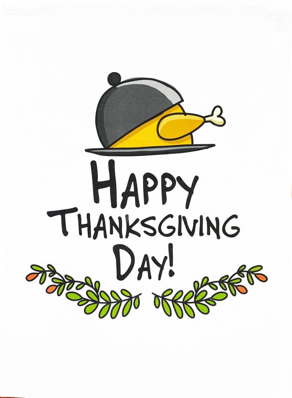 Happy ThanksgivingDay Large Cotton Tea Towel
