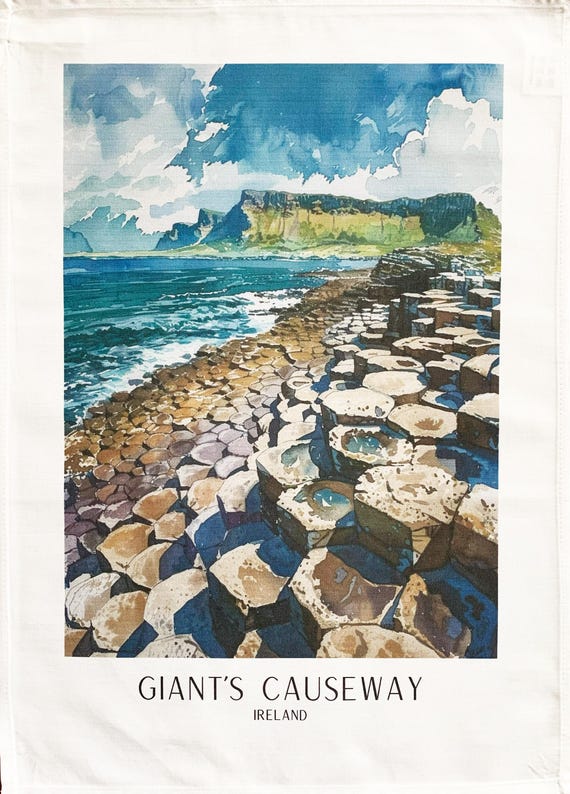 The Giants Causeway large cotton tea towel