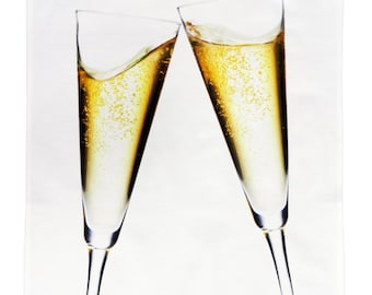 Happy Anniversary! Toasted with Champagne - Large Cotton Tea Towel
