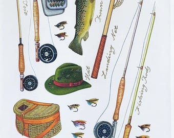 Gone Fishing Large Cotton Tea Towel