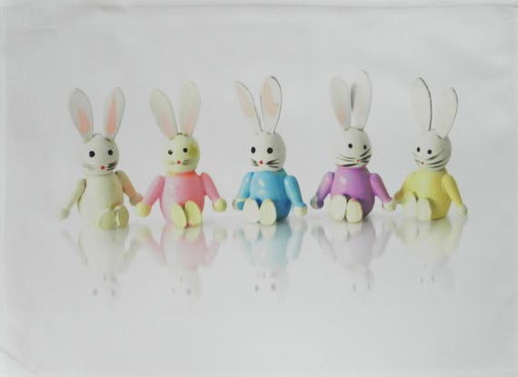 Easter Bunnies Large Cotton Tea Towel