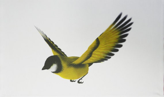 Finch in Flight Large Cotton Tea Towel