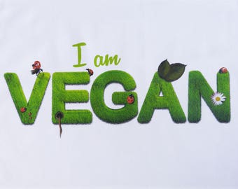 I am Vegan - Large Cotton Tea Towel