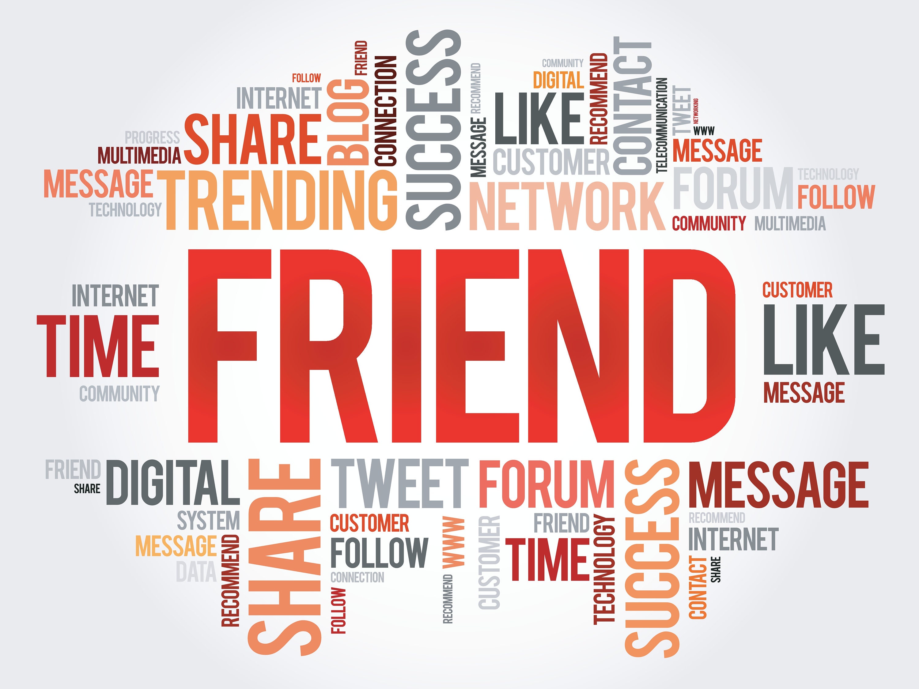 Friend - Word Cloud Design Large Cotton Tea Towel