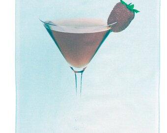Shaken, but not stirred Cosmopolitan Cocktail Drink Large Cotton Tea Towel
