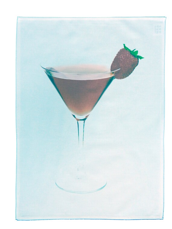 Shaken, but not stirred Cosmopolitan Cocktail Drink Large Cotton Tea Towel