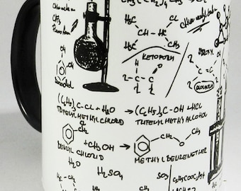 The Organic Chemistry Laboratory Mug with Glazed Black Handle and Inner