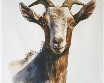 The Goat Head Large Cotton Tea Towel