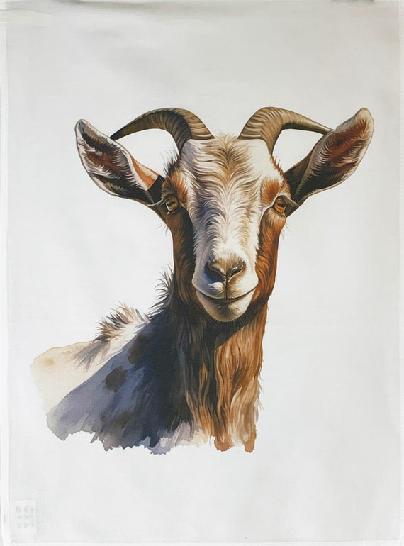 The Goat Head Large Cotton Tea Towel