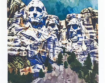 Mount Rushmore Large Cotton Tea Towel