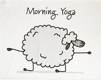 Morning Yoga Warm up - Cotton Tea Towel