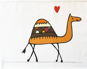 Love Camel- Large Cotton Tea Towel