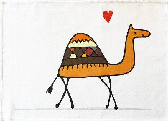 Love Camel- Large Cotton Tea Towel