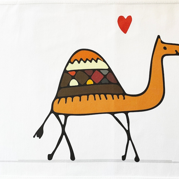 Love Camel- Large Cotton Tea Towel