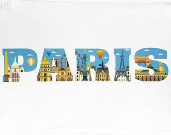 Paris - large cotton tea towel