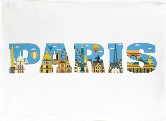 Paris - large cotton tea towel