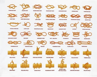 All Types of Knots Large Cotton Tea Towel