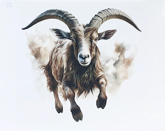 The Jumping Goat Large Cotton Tea Towel