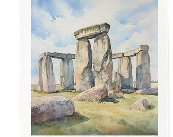 Stonehenge England Tea Towel – 100% Cotton, White, 65 x 47 cm
