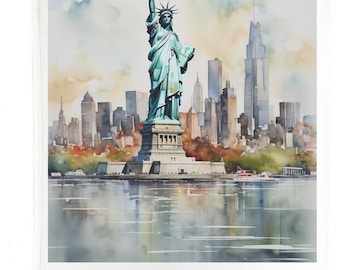 New York City Cotton Tea Towel, White, 47 x 65 cm, with Hanging Loop