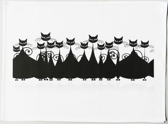 The Cat Gang - Large Cotton Tea Towel