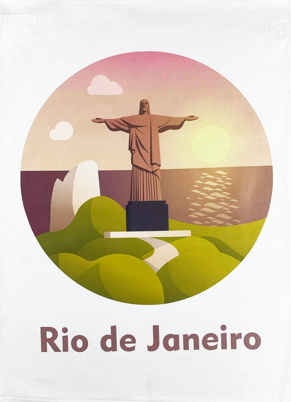 Rio De Janeiro large cotton tea towel