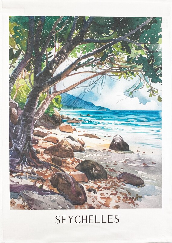 Seychelles large cotton tea towel