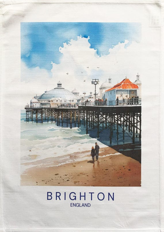 Brighton Pier large cotton tea towel