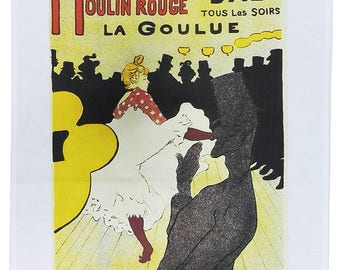 Moulin Rouge - Retro Style Advertising Poster Large Cotton Tea Towel