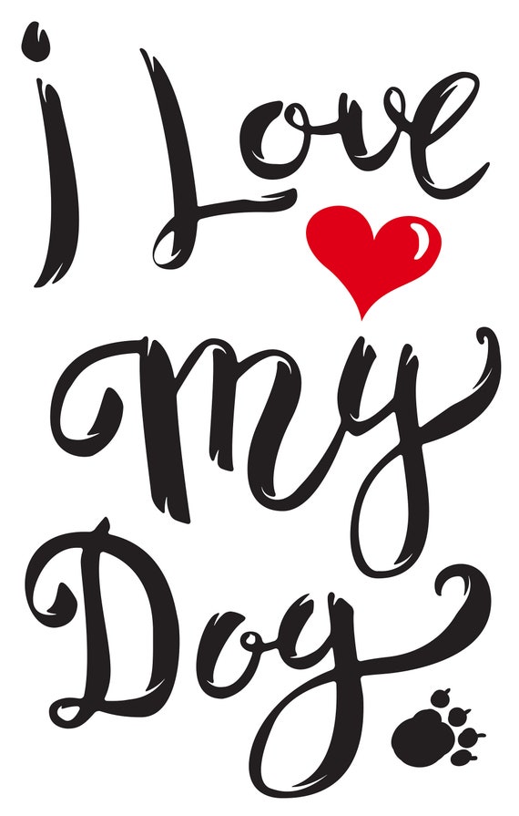 I Love My Dog - Large Cotton Tea Towel