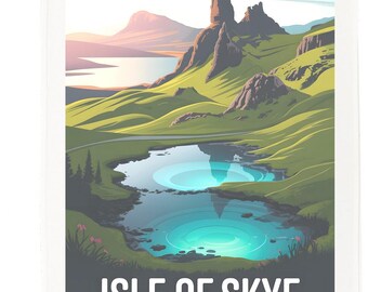 Isle of Skye large cotton tea towel 100% Cotton, White, 65 x 47 cm