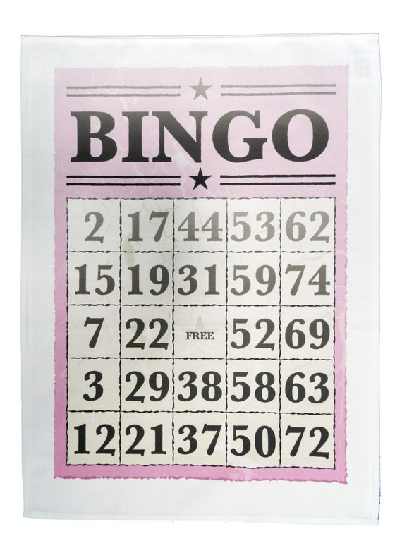 Bingo Score Card- Large Cotton Tea Towel