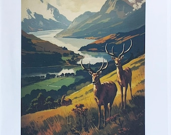 The Scottish Highlands Large Cotton Tea Towel