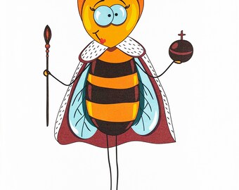 The Queen Bee- Large Cotton Tea Towel