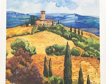 The Countryside of Tuscany large cotton tea towel