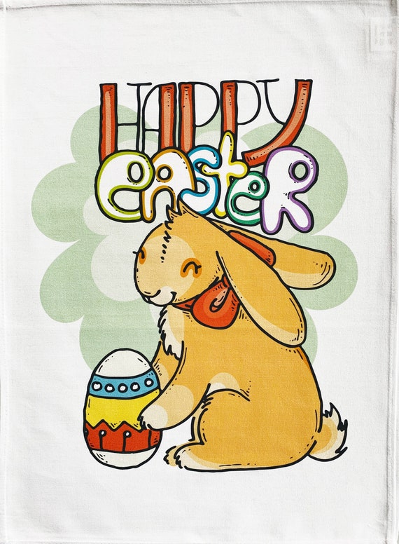Happy Easter Large Cotton Tea Towel