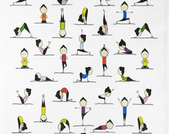 The Yoga Position Cotton Tea Towel