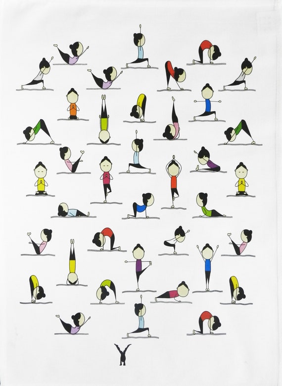 The Yoga Position Cotton Tea Towel