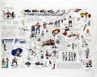 Guide to Northamptonshire - Large Cotton Tea Towel