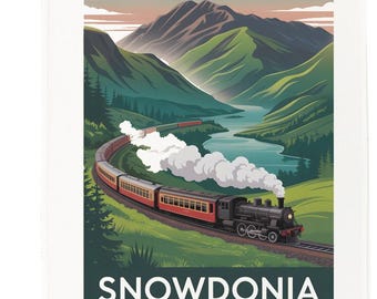 Snowdonia, Wales Tea Towel – 100% Cotton, White, 65 x 47 cm