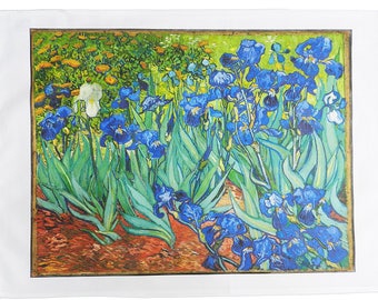 Irises Vincent van Gogh - Large Cotton Tea Towel
