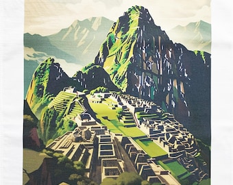 Machu Picchu large cotton tea towel