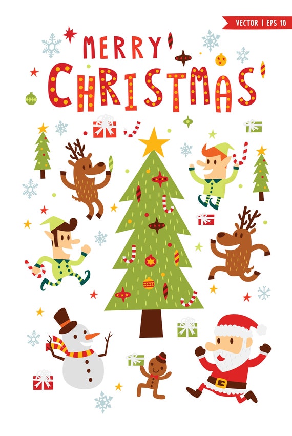 Rockin' around the Christmas Tree - Large Christmas Tea Towel