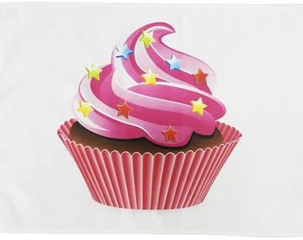 The Large Pink Cupcake Cotton Tea Towel